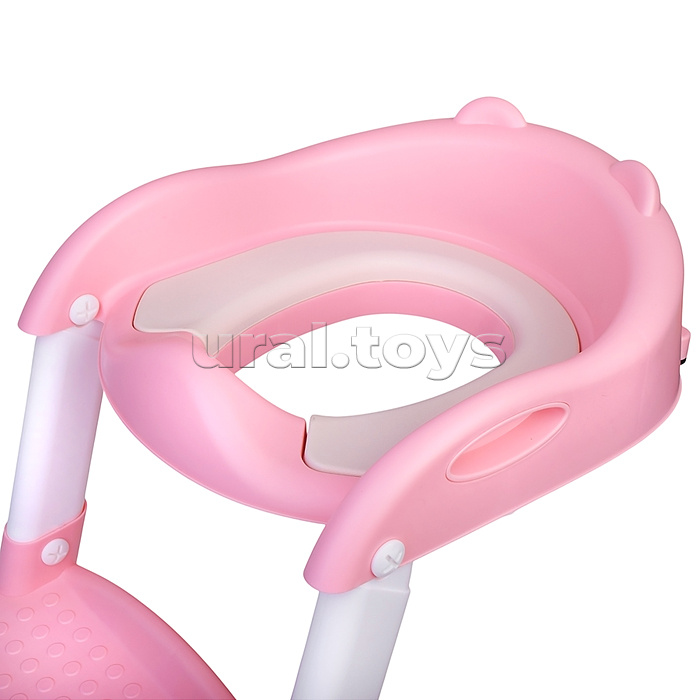 Детская накладка на унитаз со ступенькой (розовый)