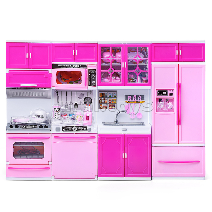 Набор мебели для кукол "Обеденная зона" розовая, в коробке