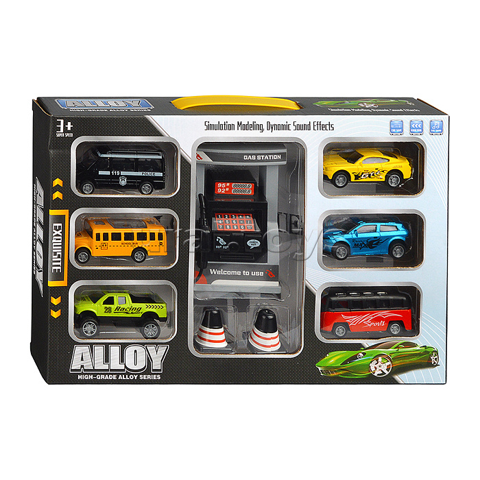 Набор машин "АЗС" в коробке