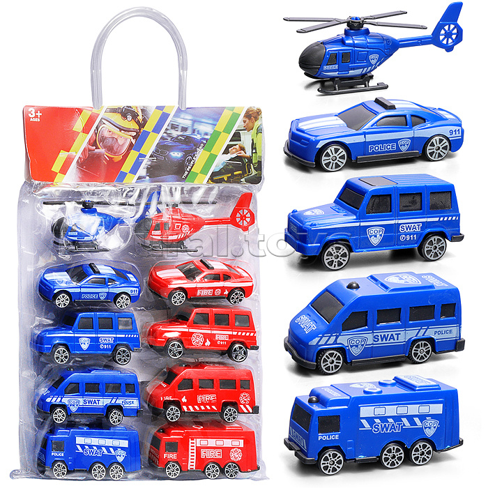 Набор машин "Полиция и пожарная служба" в пакете