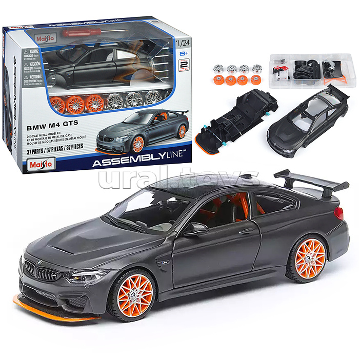 DIY машинка с отверткой die-cast BMW M4 GTS, 1:24, тёмно-серая