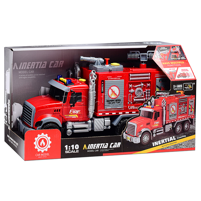 Машина "Пожарная" с распылением воды, на батарейках, в коробке