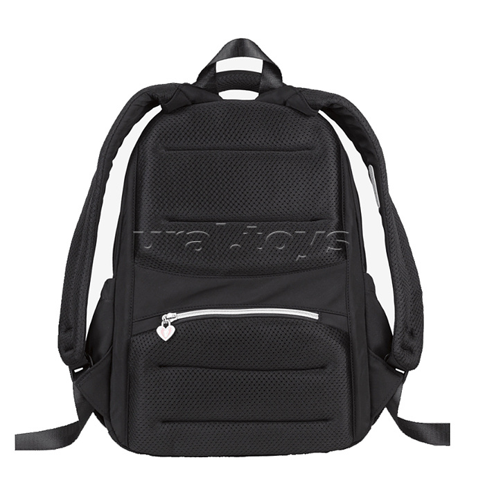 Рюкзак "Zoom. My Heart" школьный 38x30x19 см (16 л) 550 г, плотный износостойкий полиэстер с водоотталкивающей пропиткой, 1 отделение на молнии с уплотненным отделением для ноутбука до 15 дюймов и книг, 1 переднее отделение на молнии, 3 передних кармана н