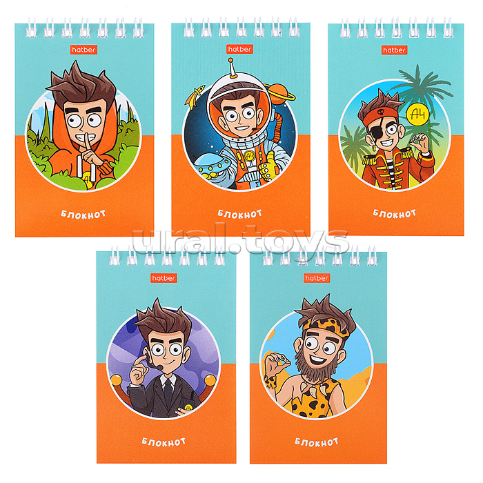 Блокнот А7 40л клетка "Влад А4" на гребне в дисплее