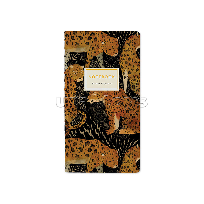 Записная книжка  30л, А6 линовка в точку "Fauna. Леопард" обложка софт тач ,кремовая бумага, прошивк
