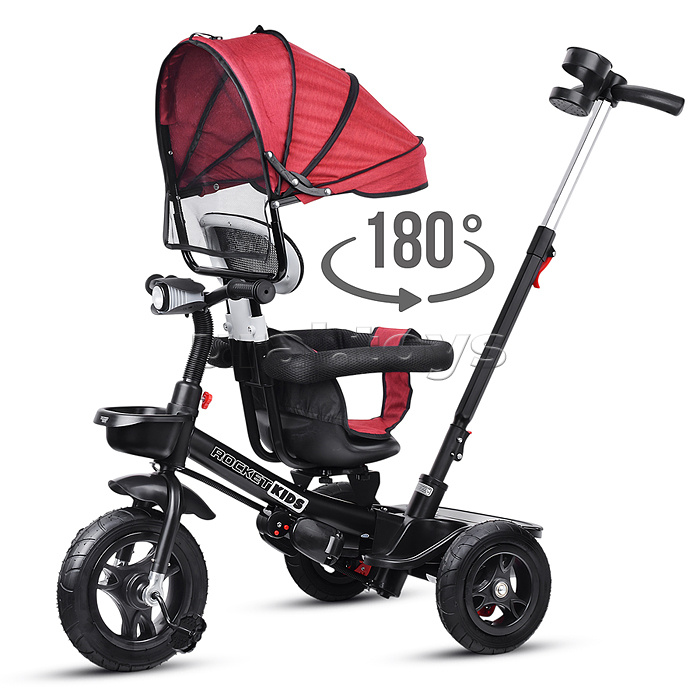 Велосипед 3-х колесный, резиновые шины, красный