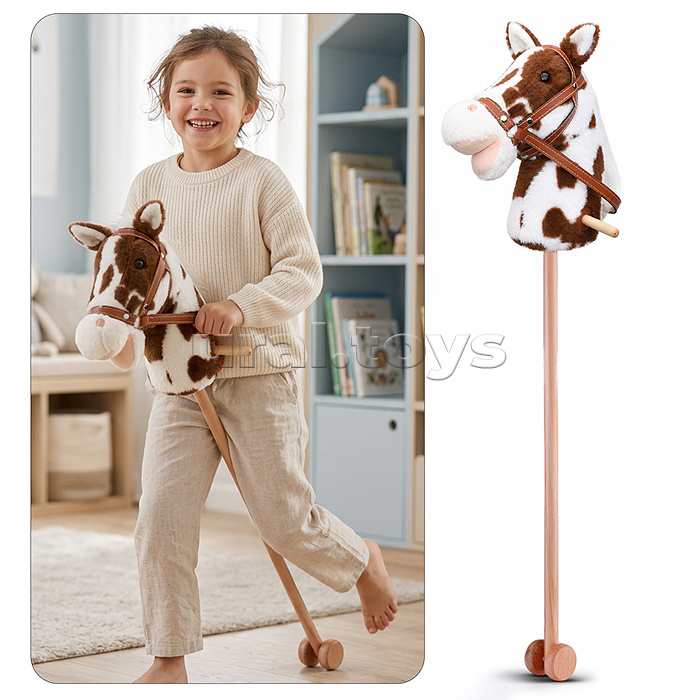 Игрушка Лошадка на палке М1851 "Миша"