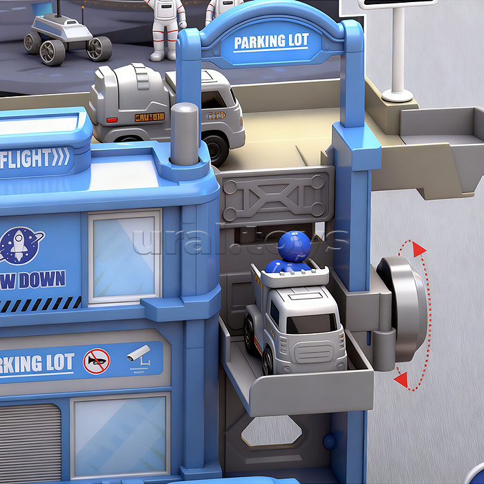 Трек  "Космическая станция" (свет, звук, 4 машины металл) в коробке