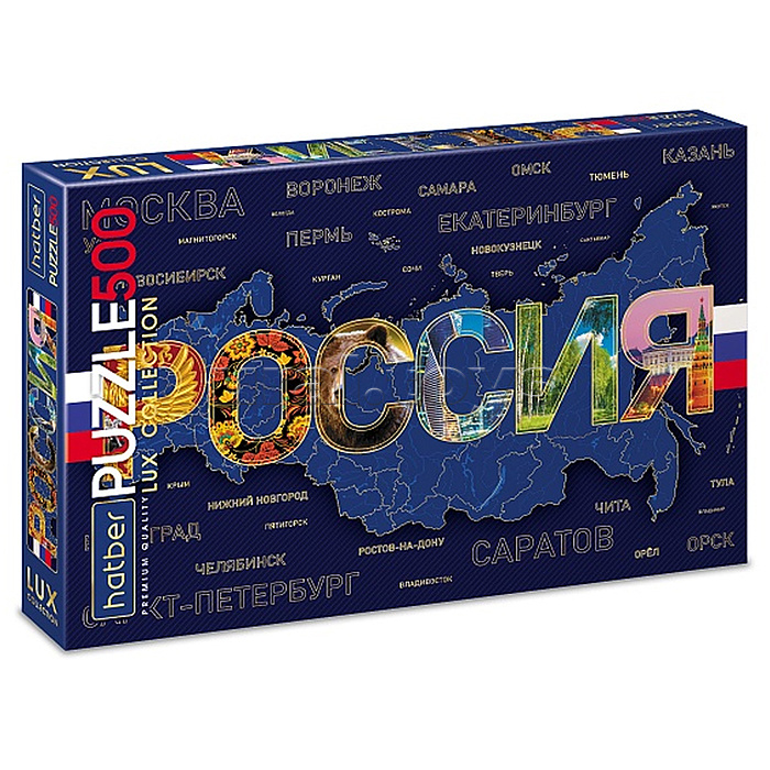 Пазлы 500 "Premium" "Россия" LUX мат.ламин. 3D фольга Пазлы 500 "Premium" "Россия" LUX мат.ламин. 3D фольга