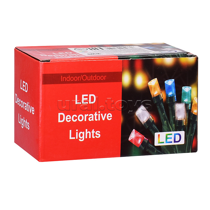 Электрогирлянда 15м, 200 ламп, цветная