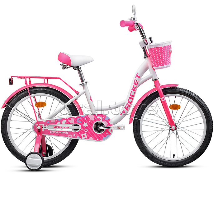 Велосипед 20" Rocket Little Lady, цвет белый/розовый