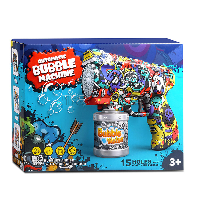 Бластер для мыльных пузырей YD6701A "Граффити пузырь" в коробке