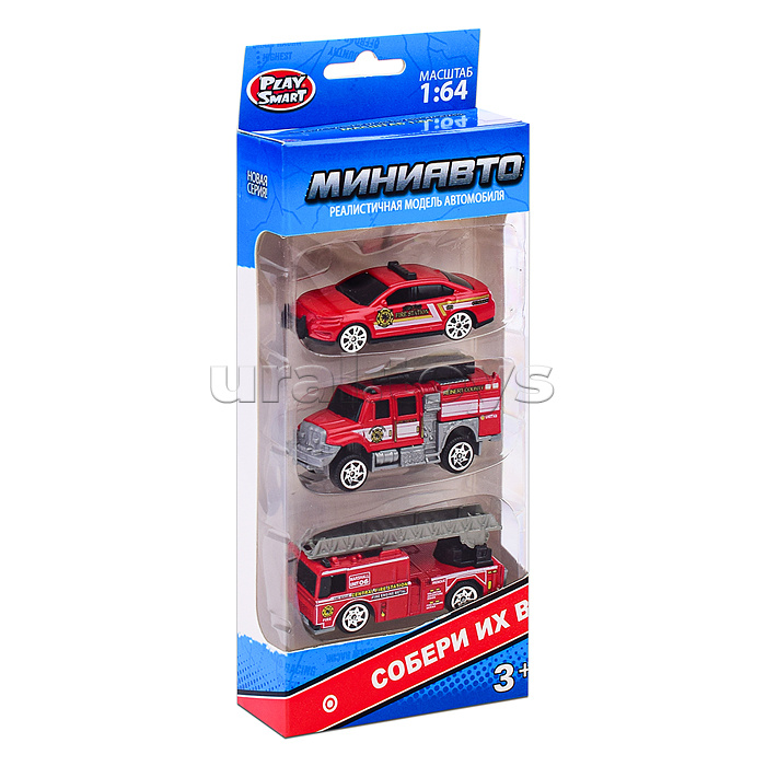 Набор техники "Мини Авто" пожарные спасатели, в коробке
