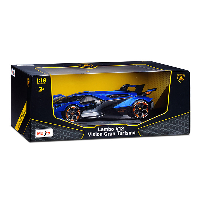 Машинка die-cast Lamborghini V12 Vision Gran Turismo, 1:18, синяя Машинка die-cast Lamborghini V12 Vision Gran Turismo, 1:18, синяя