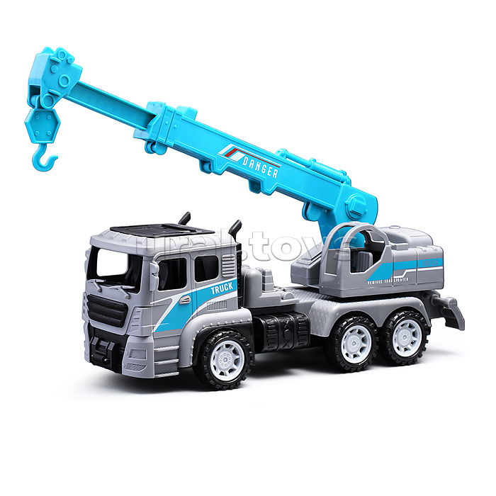 Машина "Кран" с дорожными знаками, в коробке