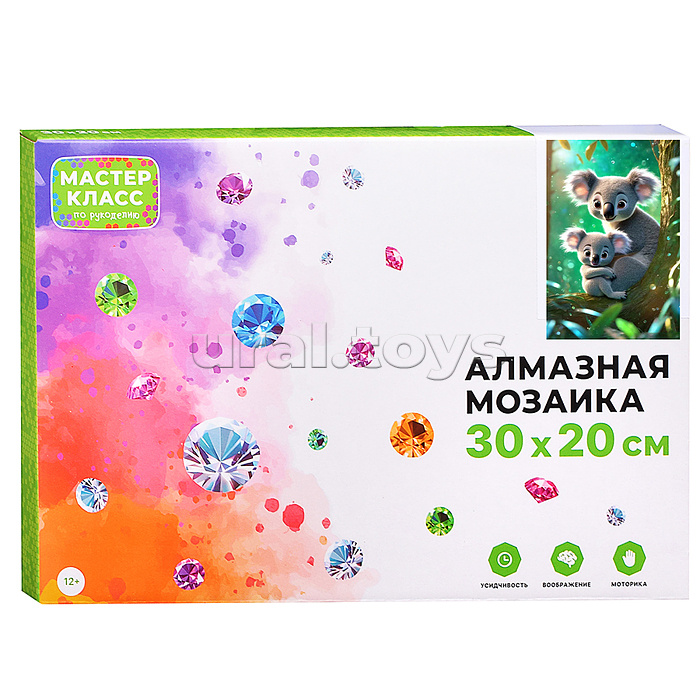 Мозаика алмазная "Семья коал" 20*30см