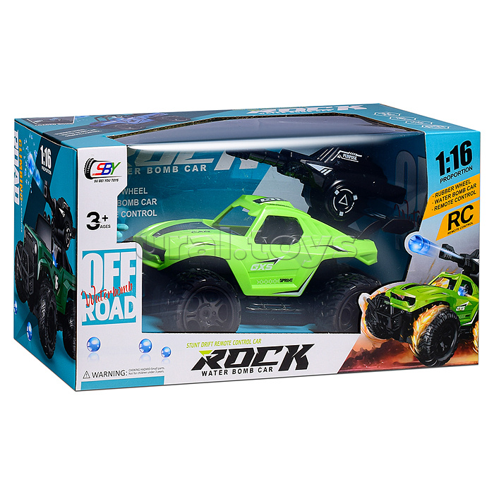 Машина с водяной пушкой,р/у, цвет зелёный, 27 MGz, в коробке