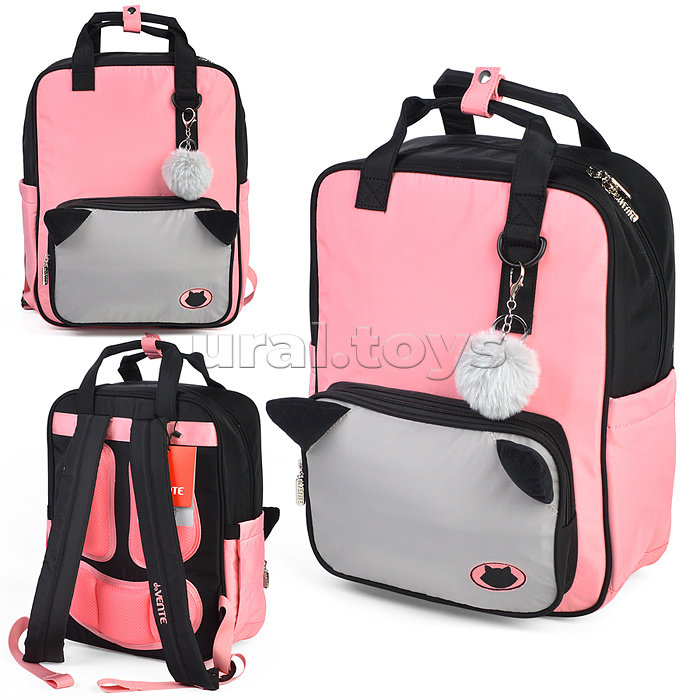 Рюкзак "Fluffy Ears. Cat" подростковый 39x32x14 см (16 л), вес 500 г, текстильный, эргономичная вентилируемая спинка и уплотненные лямки, 1 отделение на молнии с уплотненным отделением для ноутбука до 15 дюймов и книг, 1 передний карман на молнии с ушками Рюкзак "Fluffy Ears. Cat" подростковый 39x32x14 см (16 л), вес 500 г, текстильный, эргономичная вентилируемая спинка и уплотненные лямки, 1 отделение на молнии с уплотненным отделением для ноутбука до 15 дюймов и книг, 1 передний карман на молнии с ушками