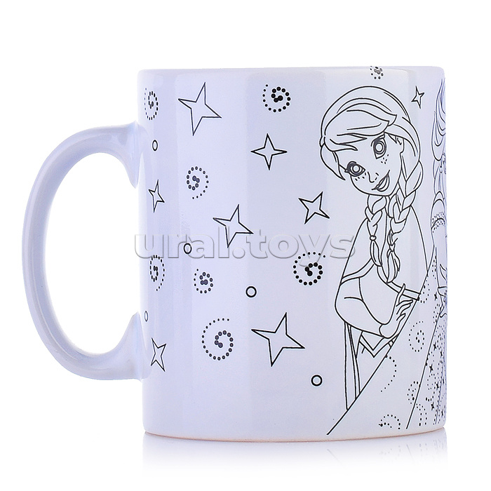 Кружка для росписи, 6 цв. "Снежная принцесса"