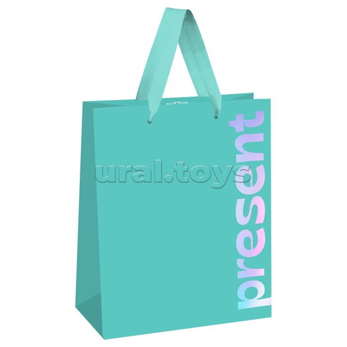 Пакет подарочный 11х14х6,5см "Bright present" фольга, матовая ламинация