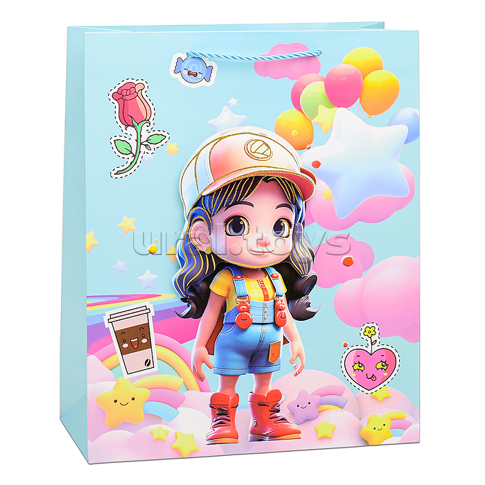 Пакет подарочный "Сказочная девочка" 26х32х12 см