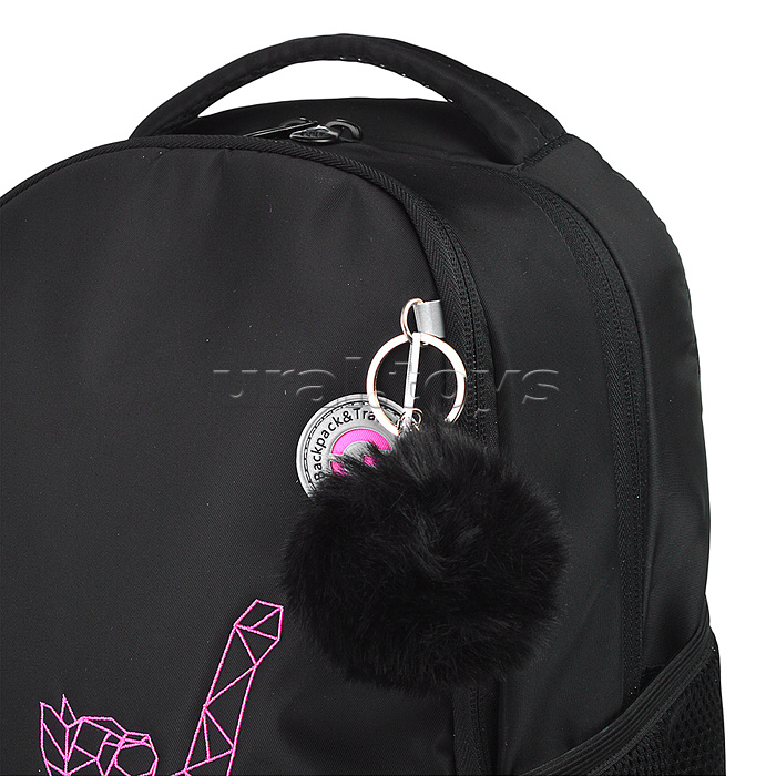 Рюкзак школьный (чёрный - фуксия)