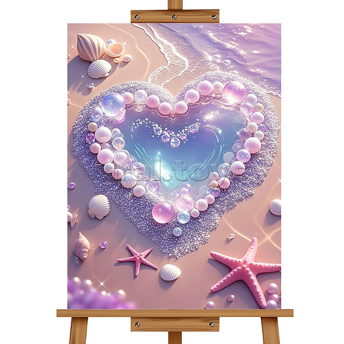 Мозаика алмазная "Жемчужное сердце" 30*40 см