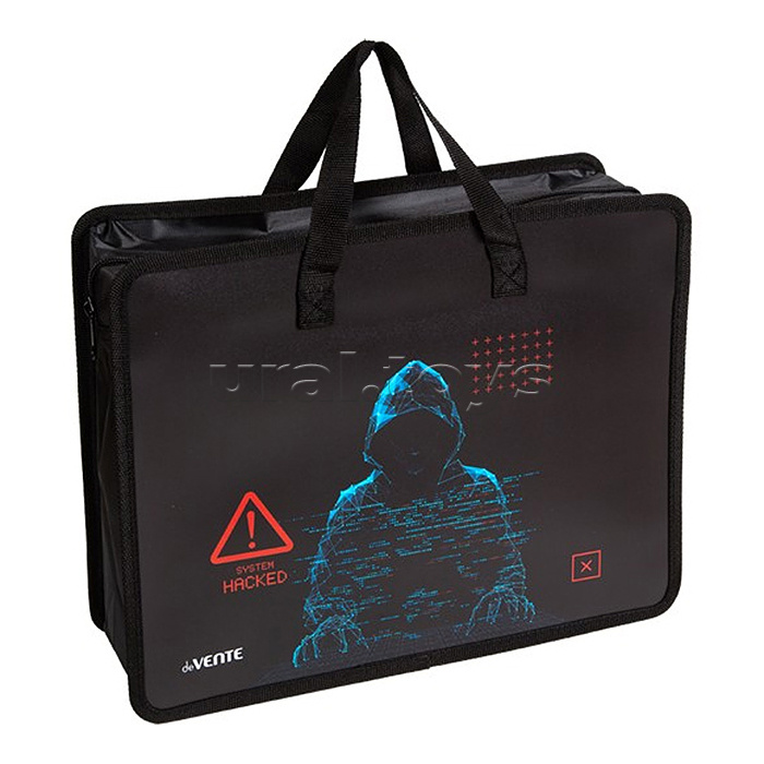 Папка для тетрадей, ИЗО и технологии "Label. Hacker" A4 (33,5x26x10 см) с текстильным расширением 10 см, на молнии сверху, пластик 400 мкм, текстильные ручки, в пластиковом пакете Папка для тетрадей, ИЗО и технологии "Label. Hacker" A4 (33,5x26x10 см) с текстильным расширением 10 см, на молнии сверху, пластик 400 мкм, текстильные ручки, в пластиковом пакете