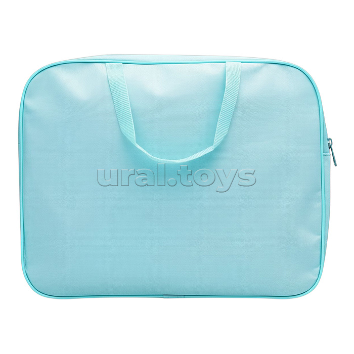 Папка школьника А4 с ручками + твердое дно, широкая, ткань, дизайн 335/260/60 "Белый пушистик"