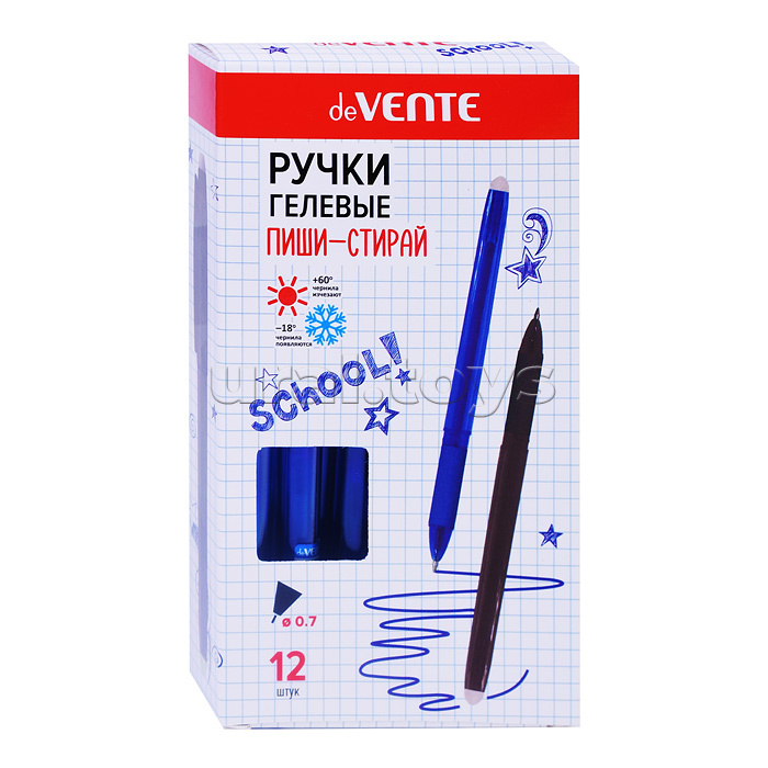 Ручка гелевая стираемая "Edit" d=0,7 мм, полупрозрачный синий корпус, с каучуковым держателем, с 2-мя ластиками (в колпачке и на конце корпуса) сменный стержень, индивидуальная маркировка, синяя