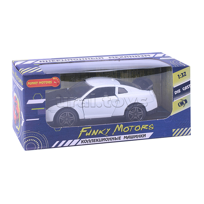 Белая инерционная машинка Купе die-cast,1:32, открывающиеся двери Белая инерционная машинка Купе die-cast,1:32, открывающиеся двери