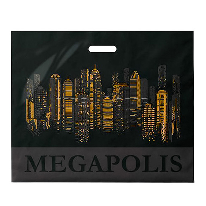 Пакет ПЭ с пробивной ручкой 60х50, 70мкм "Мегаполис" ПВД