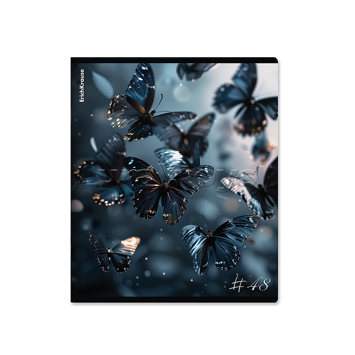 Тетрадь общая ученическая ErichKrause Glass Butterflies, 48 листов, клетка, матовая ламинация+выборочный УФ-лак_MIX-PACK Тетрадь общая ученическая ErichKrause Glass Butterflies, 48 листов, клетка, матовая ламинация+выборочный УФ-лак_MIX-PACK