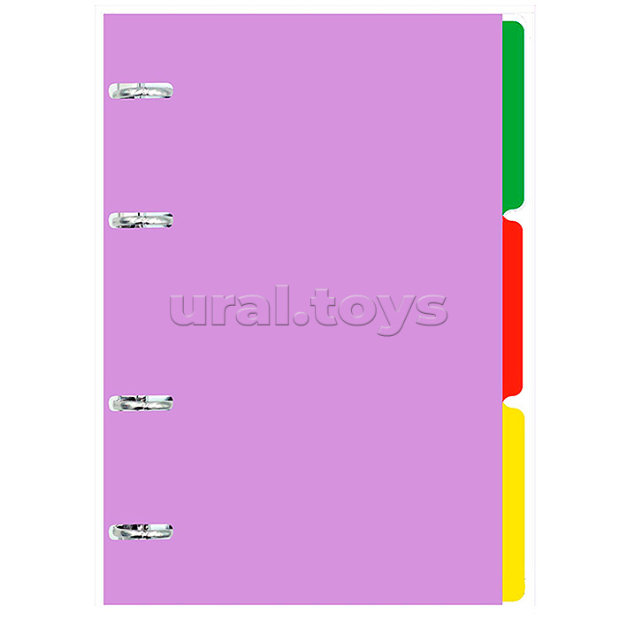 Тетрадь 120л. клетка "My Notebook. No 1" на кольцах А5 обл: цветной пластик, бум.бел.оф.70г, смен.блок, разделители