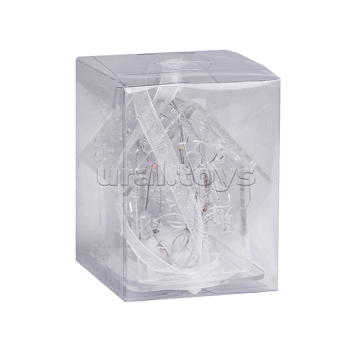 Новогоднее украшение "Домик" (6.5*5см) прозрачный