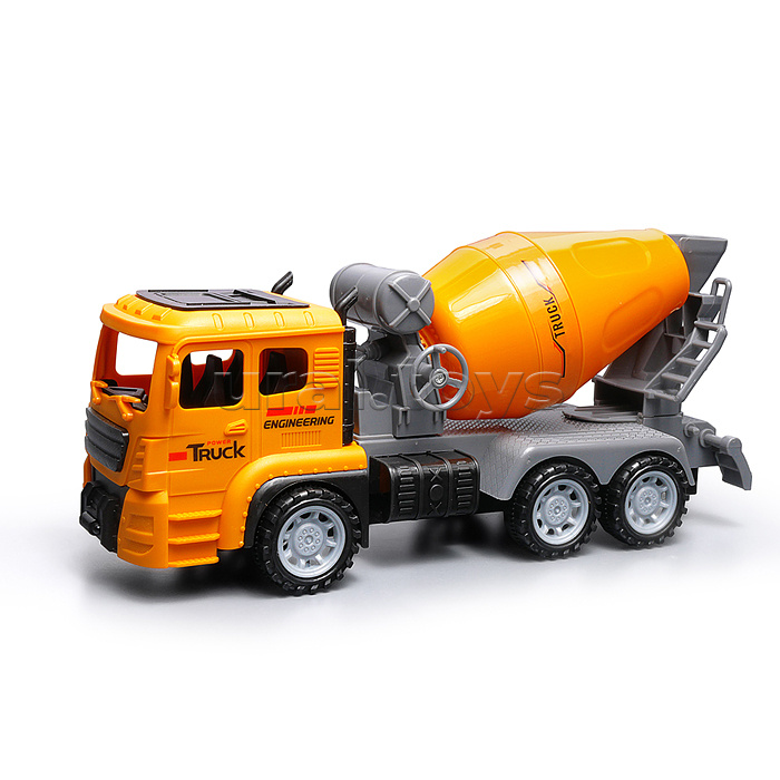 Машина "Бетономешалка" с дорожными знаками, в коробке