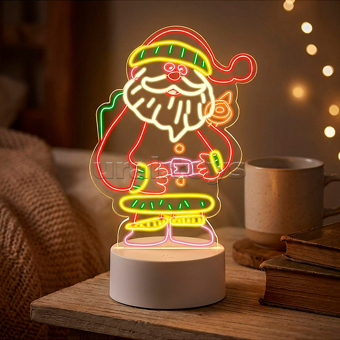 Доска для рисования с USB (световая) "Санта" в коробке