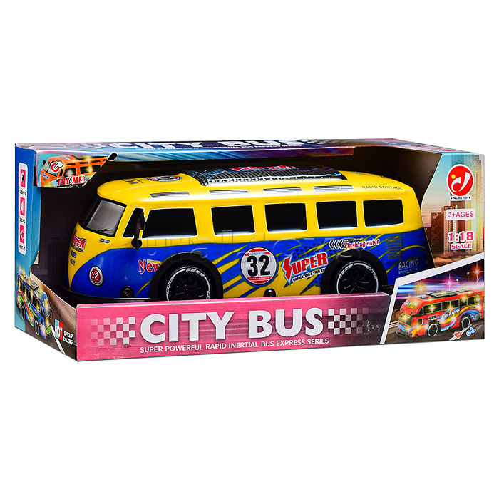 Машина "Мини-автобус" 1:18, свет, звук, в коробке