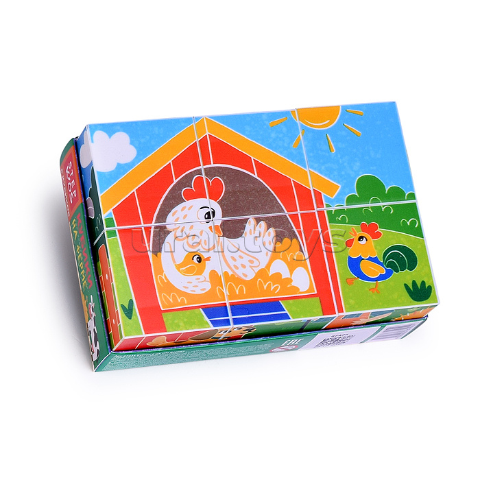 Кубики 6 шт. "На ферме" (StepKids)