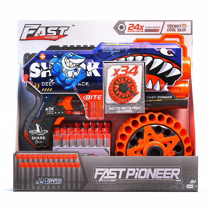 Бластер "Кибер-Вспышка" с полимерными пулями, в коробке