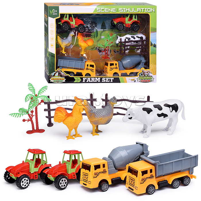 Набор машин "Фермерские работы" в коробке