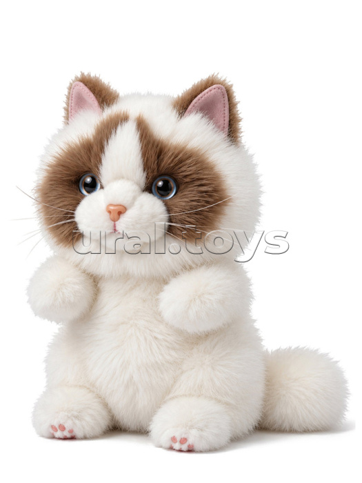 Кошечка Бело-Коричневая, 15 см