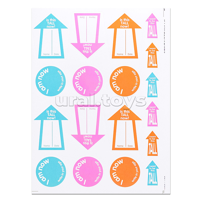 Ростомер. Наклейка на стену самоклеющаяся  + доп наклейки на лист