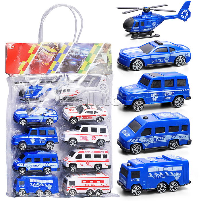 Набор машин "Скорая и полиция" в пакете