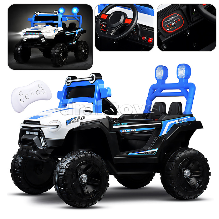 Электромобиль "Дорожный патруль" на аккумуляторе, в коробке (синий)