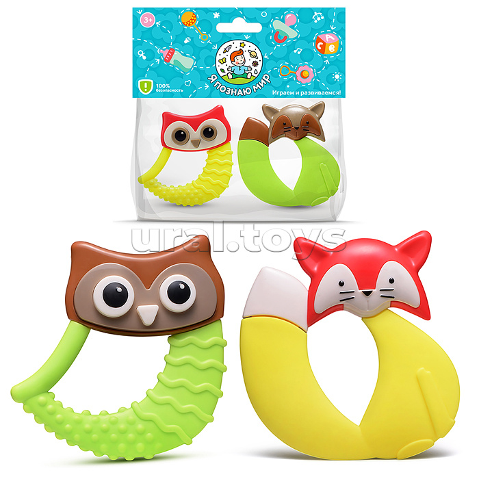 Набор погремушек "Енотик и совушка" в пакете