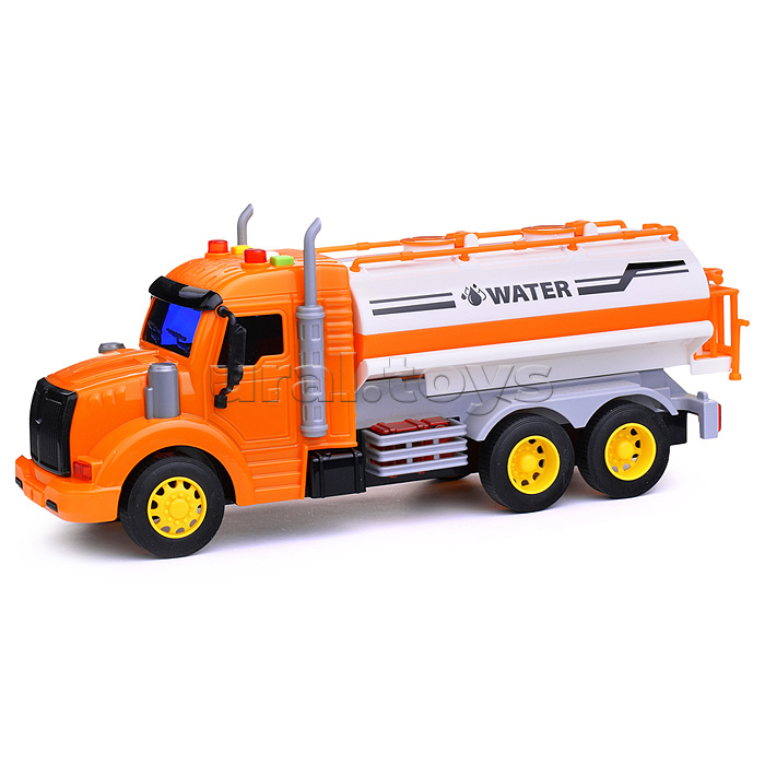 Автомобиль поливочный "Профи"инерционный (со светом и звуком) (оранжевый) (в коробке)