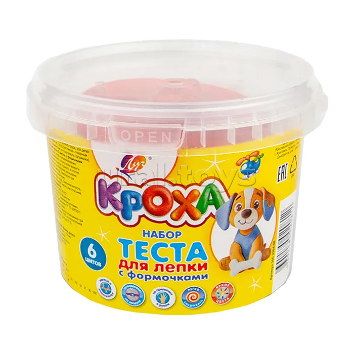 Набор теста для лепки 6 цветов с формочками