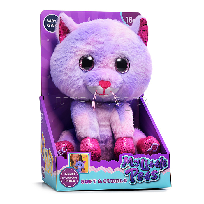 Кошка "Лапочка" свет, звук, в коробке