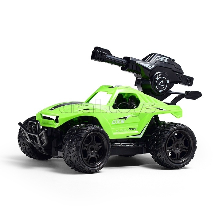 Машина с водяной пушкой,р/у, цвет зелёный, 27 MGz, в коробке